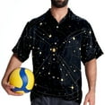 thumbnail image 4 of Constellation Men's Spread Collar Tops, Casual Button Down Shirts for Summer Beach, Printed Short Sleeve Shirts - Unisex, 4 of 6