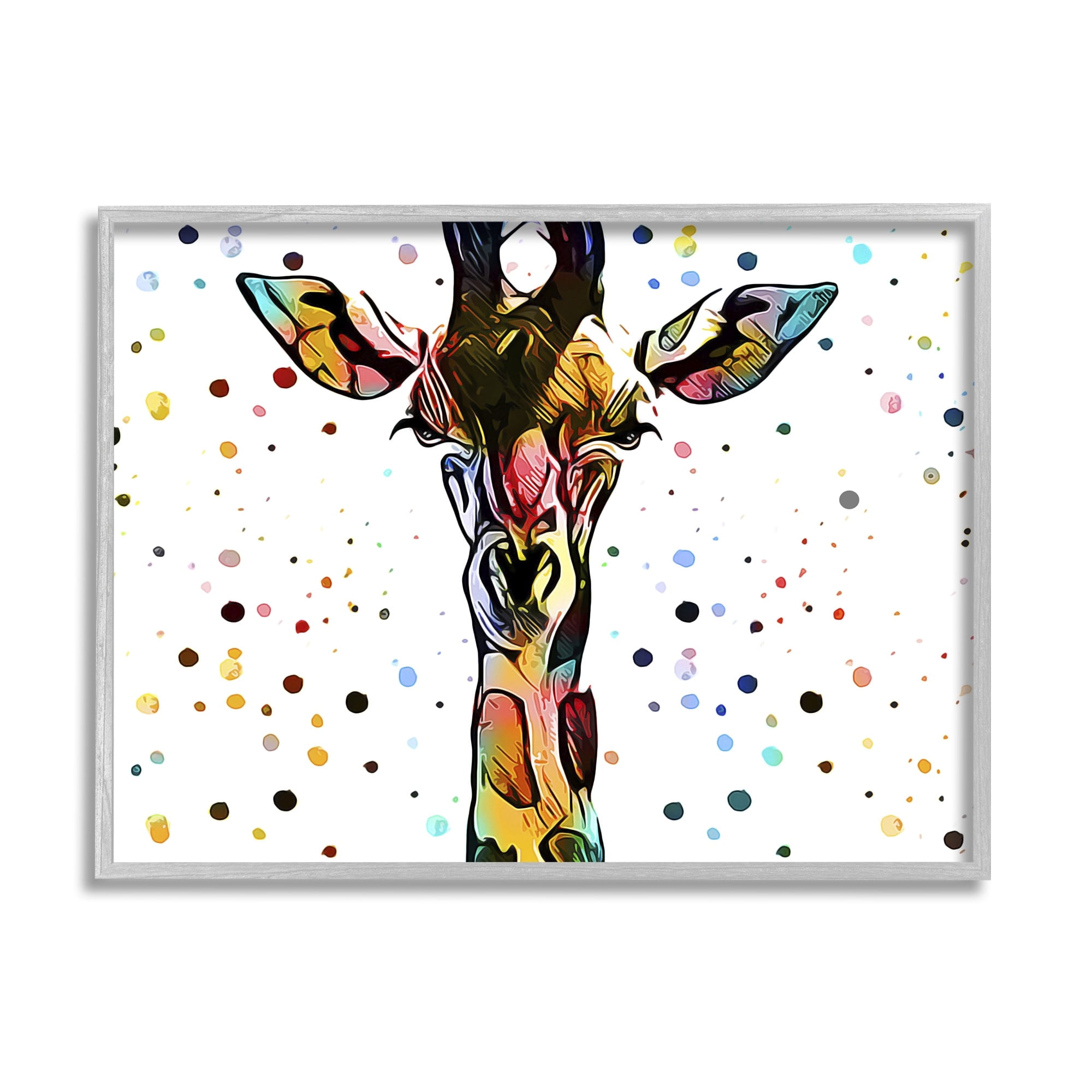 Stupell Industries Modern Giraffe Portrait Abstract Kids' Polka Dot Pattern, 30 x 24,Design by Ashley Aldridge