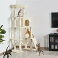 thumbnail image 4 of Yaheetech 62.6 Inch Multilevel Cat Tree with Hammock and 7 Scratching Posts, Beige, 4 of 7