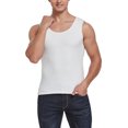 thumbnail image 2 of Jumpingount 2 piezas de ropa interior térmica para hombre, chaleco para clima frío sin mangas, Top básico de Color sólido, ropa Base informal cómoda Camisetas Blanco Jumpingount AP013331-06, 2 of 6