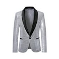 thumbnail image 2 of Mens Shiny Sequins Suit Jacket Blazer Slim Fit Dress Suit One Button Tuxedo for Party,Wedding,Banquet,Prom, 2 of 4