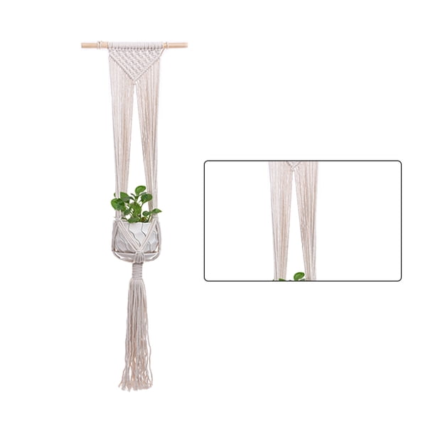 Advancent Cestas colgantes 100 hechas a mano, soporte para plantas, macramé, colgador de plantas, maceta para colgar en la pared interior, soporte para Jardín y Patio No.20 Advancent HA001777-20
