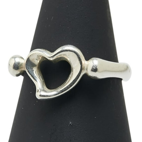 Pre-Owned Tiffany & Co. Open Heart Ring, SV925 Silver, Women's