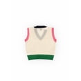 thumbnail image 4 of Forever 21 Colorblock V-Neck Sweater Vest, Color-Cream/Multi, Size-S, 4 of 6