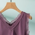 thumbnail image 4 of Baberdicy Double V-Neck Lace Trim Tank - Women's Summer Layering Sleeveless Blouse, Sheer Mesh Fashion Top for Night Out (Hot Pink | XXL), 4 of 7