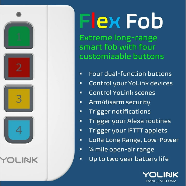 FlexFob 4-Button Key Remote, Programmable Smart Fob with