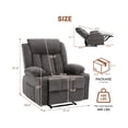 thumbnail image 3 of Bingirl Manual Rocker Recliner Chair with Optional Heating and Vibration Features, Body Support Design, Side Pockets and Cup Holders for Living Room Seating, 3 of 6