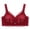 Burgundy, variant on Herrnalise Women's Breathable Solid Color Elegant Full Cover Cup Bra, Comfortable Wide Shoulder Strap Bra, Women's Lingerie & Underwear
