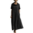 thumbnail image 2 of Women's Short Sleeve Flowy Long Sundress Spaghetti Strap Summer Dress, 2 of 9