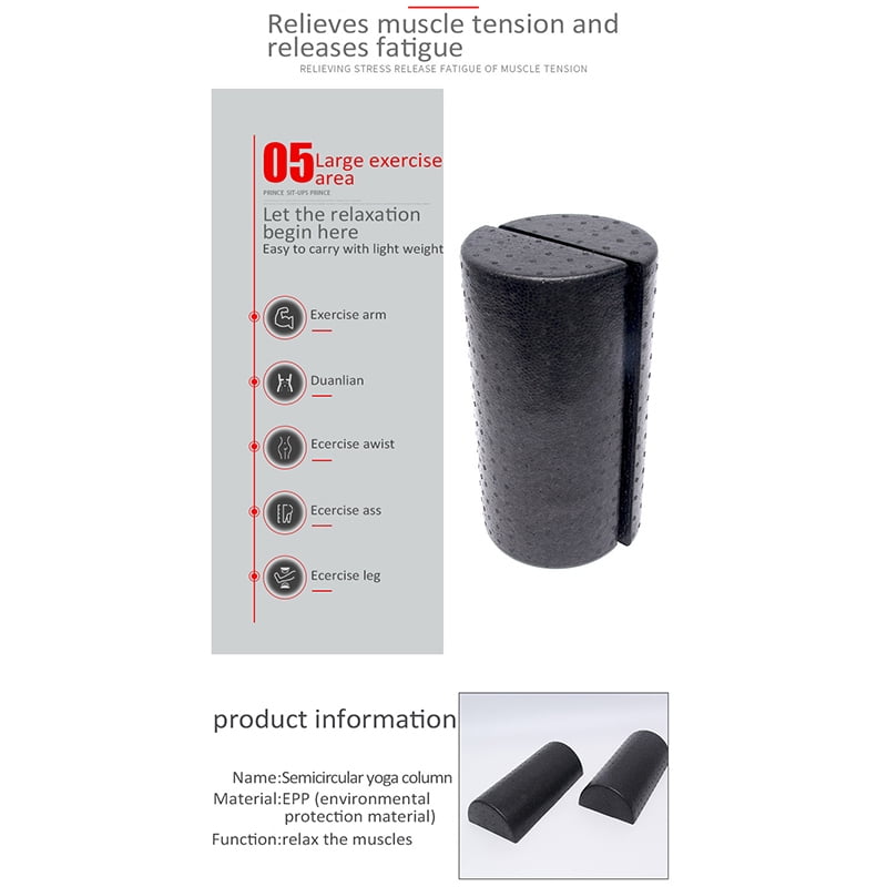 1Pair 30cm Half Round Foam Roller for Yoga Pilates Sport Fitness Equipment Balance Pad Yoga Blocks