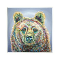 Modern Bear Rainbow Fur Strokes Animals & Insects Painting Unframed Art Print Wall Art