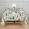 thumbnail image 3 of Beige Christmas Tree Pattern Square Tablecloth,Waterproof Square Table Cover,Wipeable Spillproof Washable Table Cover for Home Kitchen Party Decor 60"x60"(152x152cm), 3 of 6