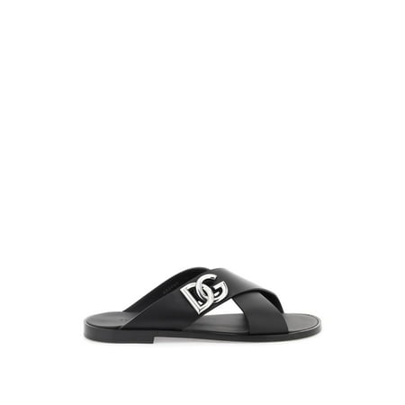 

Dolce & Gabbana Leather Sandals With Dg Logo Men