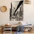 thumbnail image 2 of NYC Scene Tapestry, Vintage Style Old Picturesque Queensboro Bridge, Wall Hanging for Bedroom Living Room Dorm Decor, 60W X 80L Inches, Charcoal Grey Pale Mustard Champagne Taupe, by Ambesonne, 2 of 5