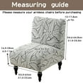 thumbnail image 6 of HonorHut Armless Chair Cover Jacquard Chair Slipcovers Without Arms Stretch Wing Back Chair Cover Chenille Printed Seat Cover Soft Washable Furniture Protector Grey, 6 of 6