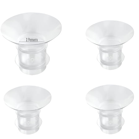 XIRQI Flange Inserts 19mm for 24mm Shields/Flanges, Compatible with Wearable Breast Pumps, Reduce 24mm Nipple Tunnel Down to 19mm, 4PCS