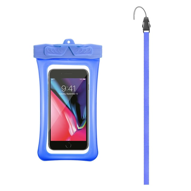 Transparent Mobile Pouch, Waterproof, Snow Resistant, Dirt Protection Cover for Mobile Gadgets, Protective Case 7 Inches (Navy Blue)