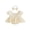 Ivory, variant on Cenuakty Baby Girl Romper Dress Solid Color Square Neck Short Sleeve Skirt Hem Infant Bodysuits Jumpsuits with Headband