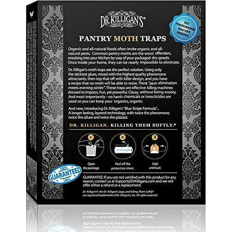 Dr. Killigan's Premium Pantry Moth Traps with Pheromones Organic, 6, Black