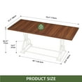 thumbnail image 6 of Uforic 70" Wood Dinner Table for 6-8 Person, Rectangular Kitchen Table with Metal Leg for Gathering, Meeting, Office Kitchen, Dining Living Room, Walnut, 6 of 8