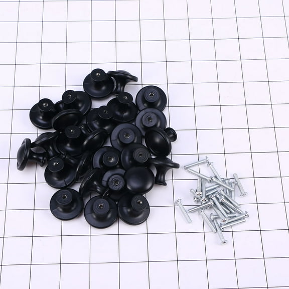 FRCOLOR Black Aluminum Alloy Knobs for Door Use Solid Durable Elegant 25 Pieces
