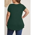 thumbnail image 4 of Womens Plus Size Tops Criss Cross V Neck Short Sleeve Summer Casual Blouses, Green-3X, 4 of 6