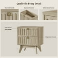 thumbnail image 6 of SICOTAS 21.02" Wide 2-Drawer Nightstands,Nordic Modern Bedside Table with Large Drawers & Elegant Gold Square Handle for Bedroom, Living Room, Entryway - Light Oak, 6 of 13