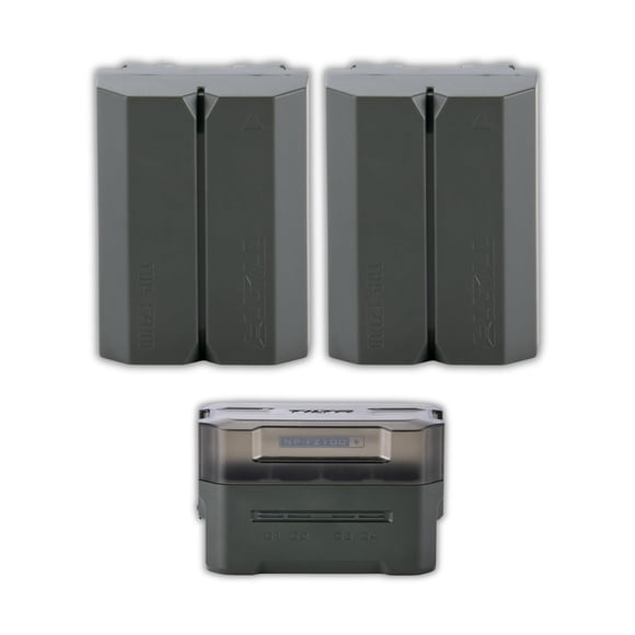 Tilta NP FZ100 2400mAh High Capacity Battery with USB-C Port (Green, 2-Pack) and Portable Charging Station Bundle (3 Items)