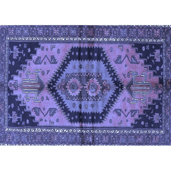 Ahgly Company Indoor Rectangle Persian Blue Traditional Area Rugs, 2' x 5'