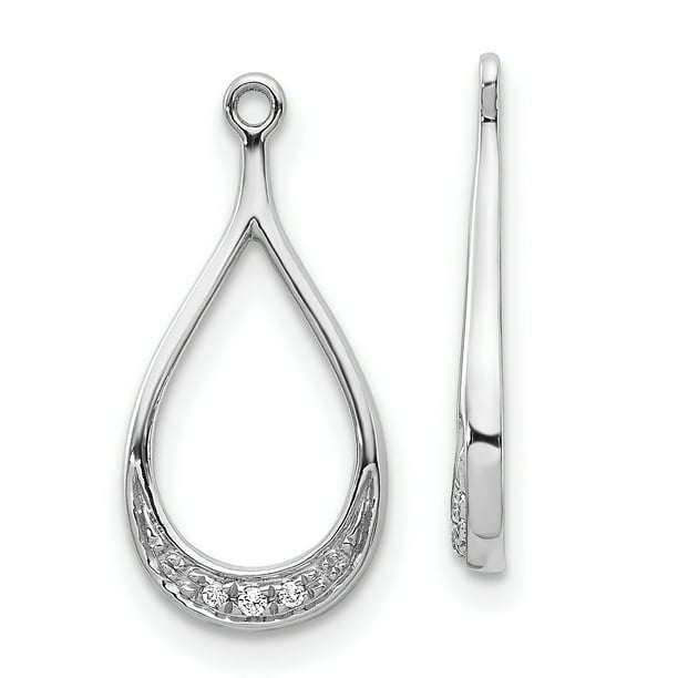 Saris and Things 14K White Gold Diamond Dangle Drop Earring Jackets