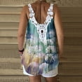 thumbnail image 4 of Chaleco de blusa con estampado de tops sin mangas con tirantes casuales de moda de encaje para mujer Pompotops qyievc2224, 4 of 7