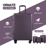 Travelhouse 3 Piece Hardside Luggage Set Hardshell Lightweight Suitcase with TSA Lock Spinner Wheels 20in24in28in.(Purple)
