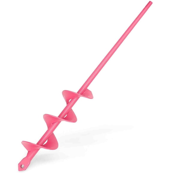 Pink Auger Drill Bit for Planting 1.6x16.5inch Extended Length Garden Auger Spiral Drill Bit for Planting Bulbs Flowers,Post Hole Digger for 3/8”Hex Drill