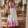 thumbnail image 2 of Gibobby Vestido largo para mujer, de verano Vestido elástico con estampado bohemio de verano para mujer(Rojo,G), 2 of 5