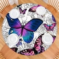 thumbnail image 2 of Purple Butterfly Rose Pattern Round Fitted Tablecloth with Elastic Edge,Dining Table Cover Waterproof,Outdoor Round Tablecloth for Camping,Dining,Indoor and Outdoor, 2 of 7