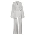 thumbnail image 2 of Heiheiup Dresses For Women 2024 Ladies' Spring And Autumn Solid Color Fashion Long Sleeve Slacks Crepe Ladies' Solid Color Nightgown Home Clothes, 2 of 4
