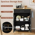 thumbnail image 2 of Kitchen Island with Storage - Mobile Rolling Kitchen Island Cart with Wheels, Large Drawer, Adjustable Shelf & Towel Rack, Space-Saving Black Kitchen Organizer for Dining Room & Small Spaces, 2 of 7