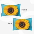 thumbnail image 2 of Naloa Golden Sunflower in Blue Pillowcase, Throw Pillowcase, Wrinkle-Free, Stain-Resistant with Hidden Zipper for Bedroom Sofa-20"x30", 2 of 6