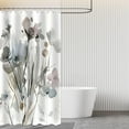 thumbnail image 6 of Gray Flower Shower Curtain, Oil Painting Shower Curtain, Watercolor Floral Farmhouse Shower Curtain Set Waterproof Bath Curtain Bathroom Decor with 12 Hooks, 72x72 inches, 6 of 6