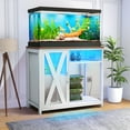 thumbnail image 3 of Uforic 40-50 Gallon Fish Tank Stand with LED Light,Power Outlets, Metal Aquarium Stand - White, 3 of 7