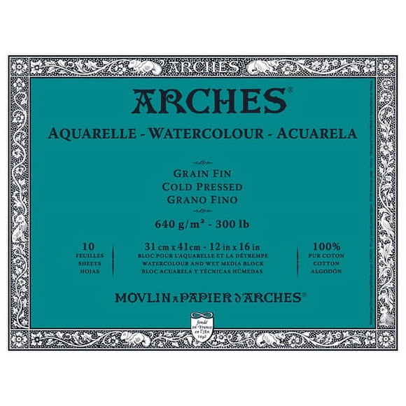 DIXON TIC/ CANSON 1795067 Blocs de Presse à Froid Aquarelle NAT WHT 300LB 12X16