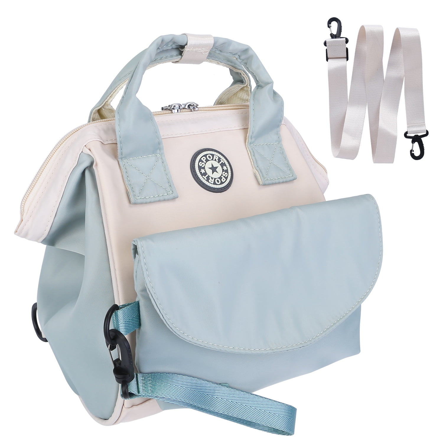 Moclever Baby Nappy Diaper Bag with Insulated Pockets Adjustable Shoulder Strap Diaper Handbag 5 Ways to Wear for Mom, Blue