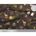 thumbnail image 3 of Soimoi Brown Poly Georgette Fabric Artistic Leaf & Floral Print Sewing Fabric Yard 52 Inch Wide, 3 of 3