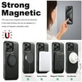 thumbnail image 3 of Dteck Magnetic Case for iPhone 14 Pro,Luxury Business Leather+Rubber Case Compatible with MagSafe Shockproof Ring Holder 360° Rotatable Kickstand Cover,Black, 3 of 7