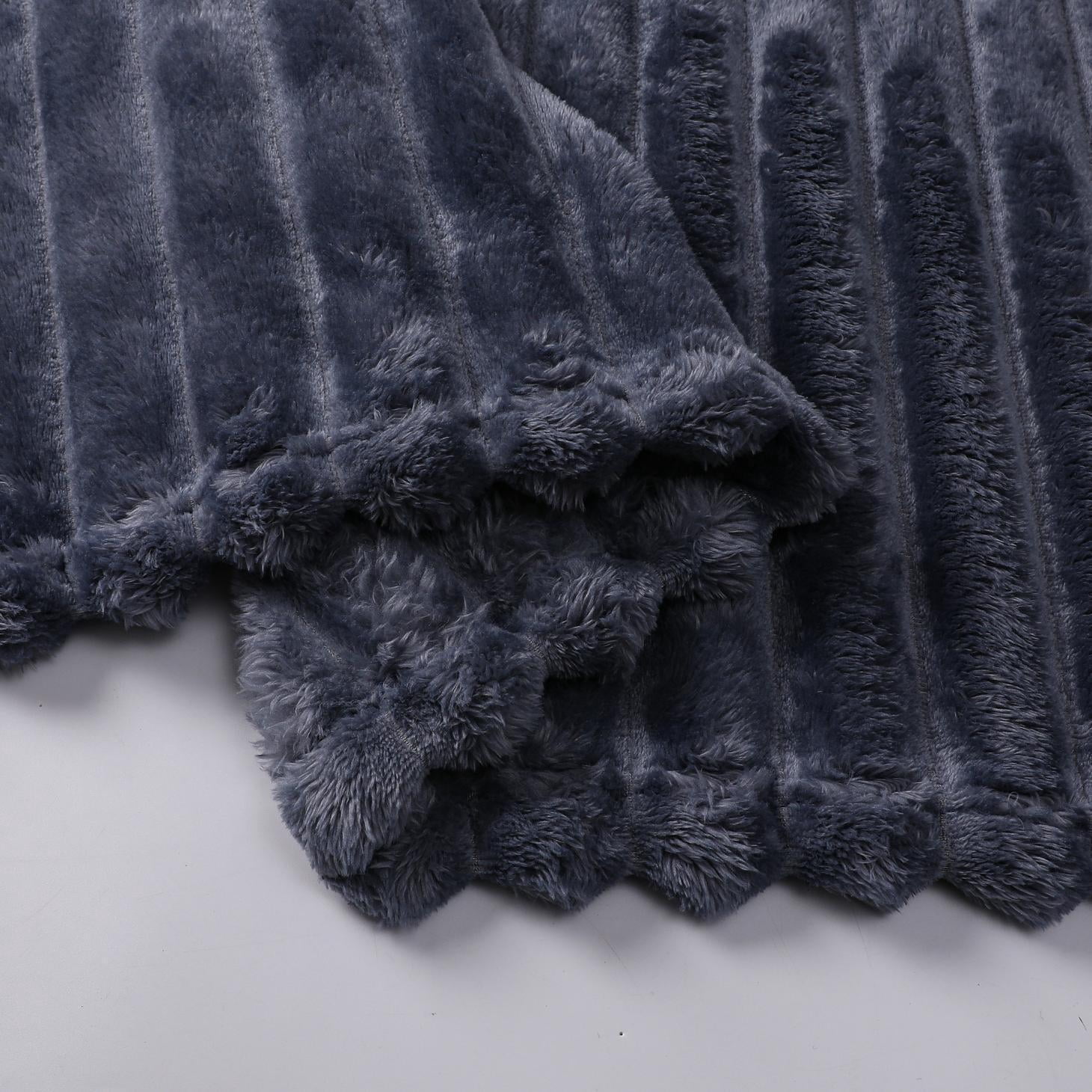 Kate Aurora Modern Lux Ultra Soft & Plush Ribbed Accent Throw Blanket - 50 in. W x 60 in. L - Assorted Colors
