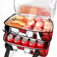 thumbnail image 5 of Football Double Layered Insulated Lunch Bag with Two Compartments, Large Capacity, Handheld Portable, 7.1x11.4x16.1 Inches, 5 of 6