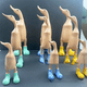 thumbnail image 5 of Estatua de pato de resina, escultura de jardín, lindos patos de dibujos animados con botas de agua con lunares, figura de buena suerte, color amarillo, L, 5 of 6