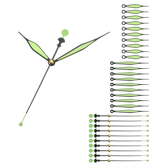 Uxcell Clock Hands Kit, 20 Set Clock Mechanism Movement Aluminum Wall Clock Hands Parts Replacement, Green