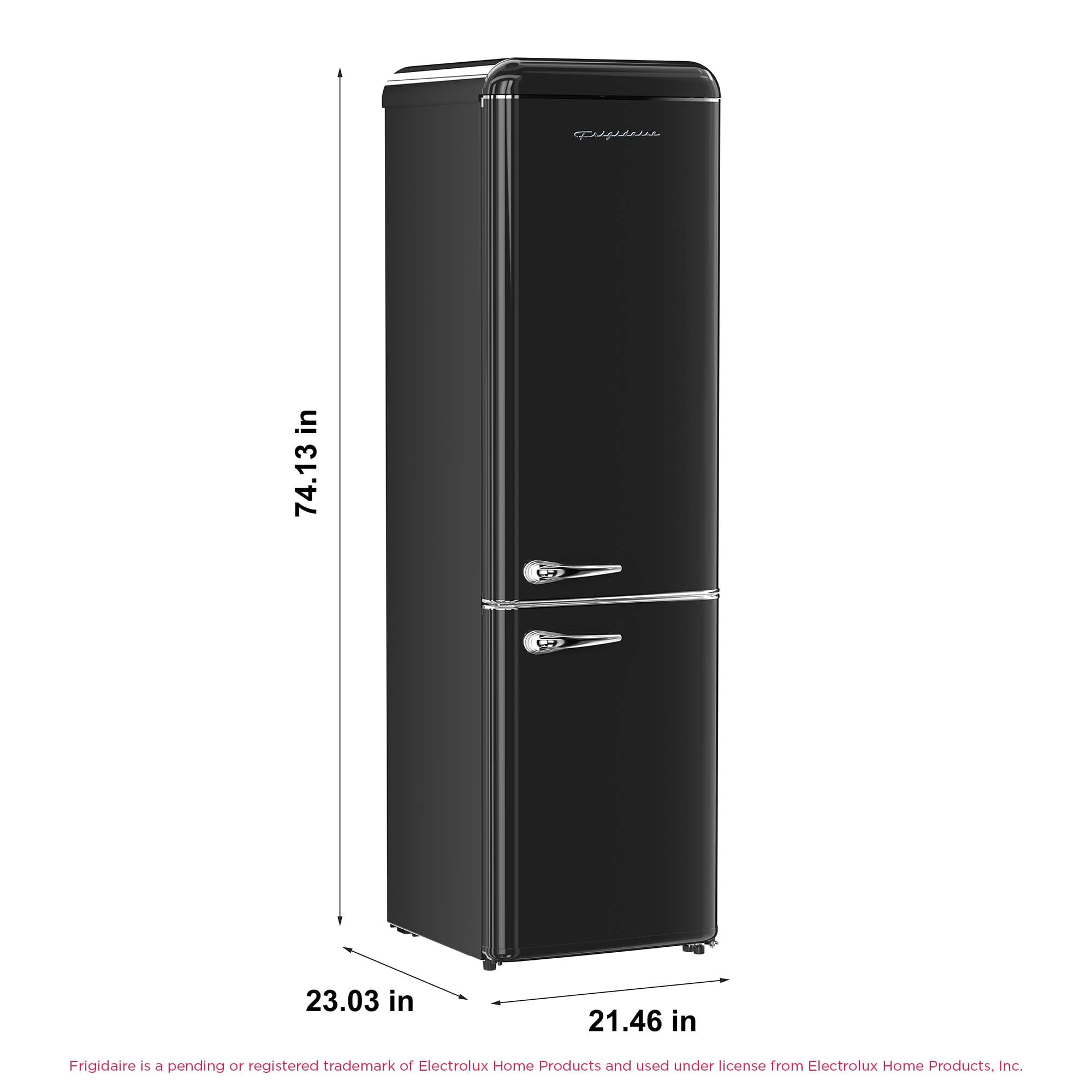 Frigidaire 9.0 Cu. ft. Bottom Mount Retro Refrigerator, Apartment Size Compact Fridge in Black