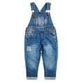thumbnail image 1 of Mono vaquero de algodón lavado con parches y bolsillo grande para bebés, niños y niñas, KIDSCOOL SPACE,azul, 5-6 Años, 1 of 7